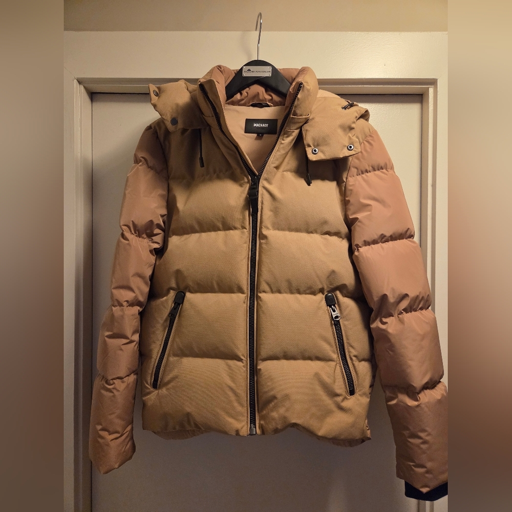 Mackage Tan Down & Feather Puffer Jacket - Men’s S / 36